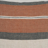 Mason Cream/Orange 22x22 Square Pillow Cover with Down Filler - Ornate Home