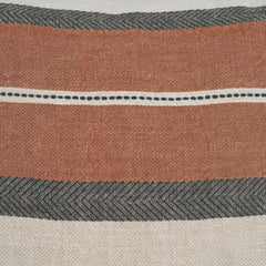 Mason Cream/Orange 22x22 Square Pillow Cover with Non-Allergen Filler - Ornate Home
