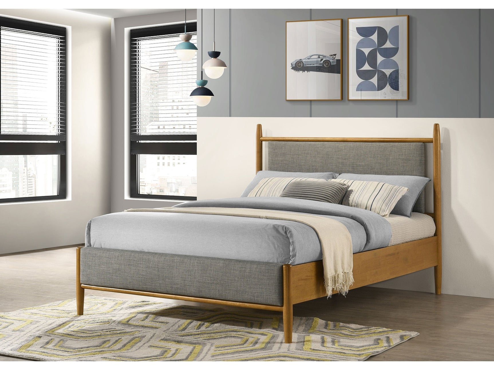 Mason Light Brown 46-inch Full Panel Platform Bed - Ornate Home