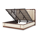 Mason Park Umber/Gazelle Queen Platform Bed with Lift Mechanism - Ornate Home