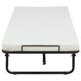 Massey Black Twin Folding Bed Frame With Memory Foam Mattress - Ornate Home