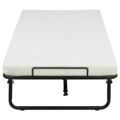 Massey Black Twin Folding Bed Frame With Memory Foam Mattress - Ornate Home