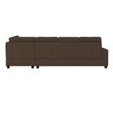 Maston Chocolate 3-Piece Reversible Sectionals And Storage Ottoman - Ornate Home