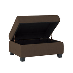 Maston Chocolate 3-Piece Reversible Sectionals And Storage Ottoman - Ornate Home