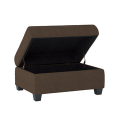Maston Chocolate 3-Piece Reversible Sectionals And Storage Ottoman - Ornate Home