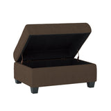 Maston Chocolate Ottoman - Ornate Home