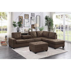 Maston Chocolate Ottoman - Ornate Home