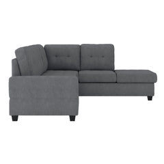 Maston Dark Gray 3-Piece Reversible Sectionals And Storage Ottoman - Ornate Home