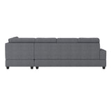Maston Dark Gray 3-Piece Reversible Sectionals And Storage Ottoman - Ornate Home