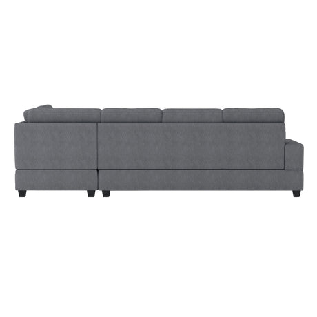 Maston Dark Gray 3-Piece Reversible Sectionals And Storage Ottoman - Ornate Home