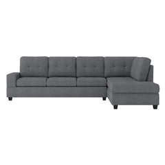 Maston Dark Gray 3-Piece Reversible Sectionals And Storage Ottoman - Ornate Home