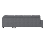 Maston Dark Gray 3-Piece Reversible Sectionals And Storage Ottoman - Ornate Home