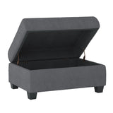 Maston Dark Gray 3-Piece Reversible Sectionals And Storage Ottoman - Ornate Home