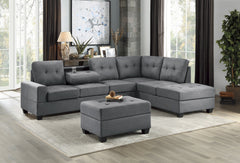 Maston Dark Gray Ottoman - Ornate Home