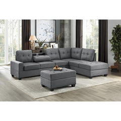 Maston Dark Gray Ottoman - Ornate Home