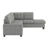 Maston Gray 3-Piece Reversible Sectionals & Storage Ottoman - Ornate Home