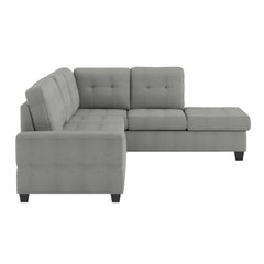Maston Gray 3-Piece Reversible Sectionals & Storage Ottoman - Ornate Home