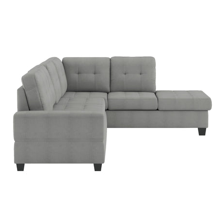 Maston Gray 3-Piece Reversible Sectionals & Storage Ottoman - Ornate Home