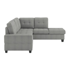 Maston Gray 3-Piece Reversible Sectionals & Storage Ottoman - Ornate Home