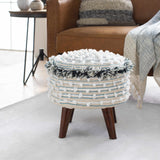Matagami Beige Hand Woven Stool - Clearance - Ornate Home