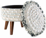 Matagami Beige Hand Woven Stool - Clearance - Ornate Home
