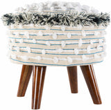 Matagami Beige Hand Woven Stool - Ornate Home