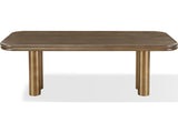 Mataranka Bistre/Brushed Golden Rectangular Dining Table - Ornate Home