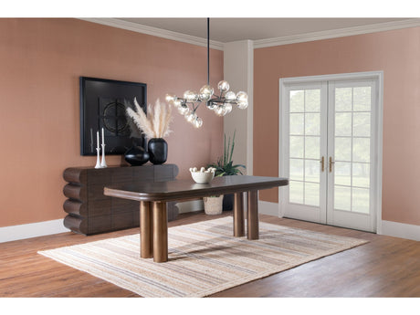 Mataranka Bistre/Brushed Golden Rectangular Dining Table - Ornate Home