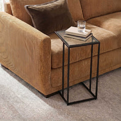 Mateo Black Glass Top Accent Table - Ornate Home