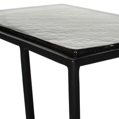 Mateo Black Glass Top Accent Table - Ornate Home