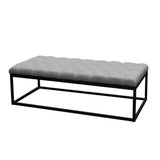 Mateo Grey Tufted Accent Bench - Ornate Home