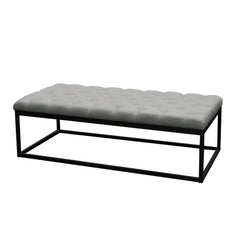 Mateo Grey Tufted Accent Bench - Ornate Home