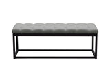 Mateo Grey Tufted Bench - Ornate Home