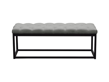 Mateo Grey Tufted Bench - Ornate Home