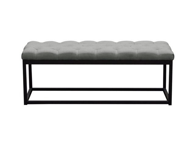 Mateo Grey Tufted Bench - Ornate Home