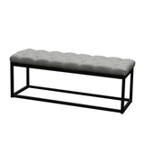Mateo Grey Tufted Bench - Ornate Home