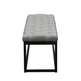 Mateo Grey Tufted Bench - Ornate Home