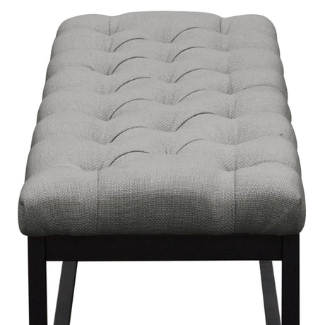 Mateo Grey Tufted Bench - Ornate Home