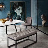 Mateo Grey Tufted Bench - Ornate Home