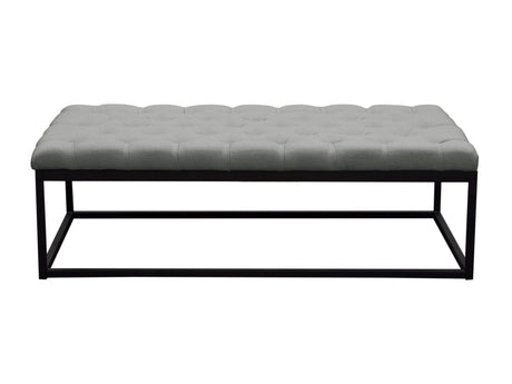 Mateo Grey Tufted Bench - Ornate Home