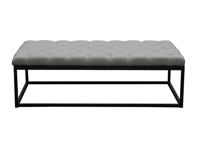 Mateo Grey Tufted Bench - Ornate Home