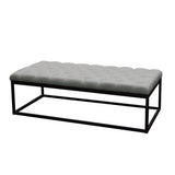 Mateo Grey Tufted Bench - Ornate Home