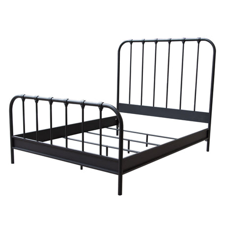 Mateo Rust Brown Metal Queen Bed - Ornate Home