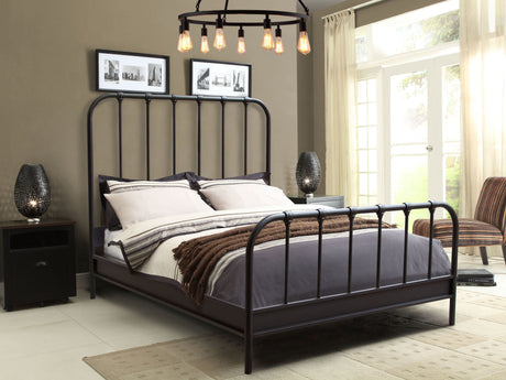 Mateo Rust Brown Metal Queen Bed - Ornate Home