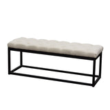 Mateo Small Sand Tufted Bench - Ornate Home