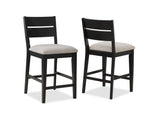 Mathis Black/Gray Counter Height Chair (Set of 2) - Ornate Home