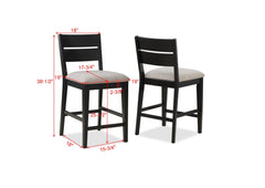 Mathis Black/Gray Counter Height Chair (Set of 2) - Ornate Home