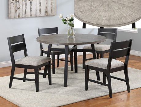 Mathis Black/Gray Round Dining Table - Ornate Home