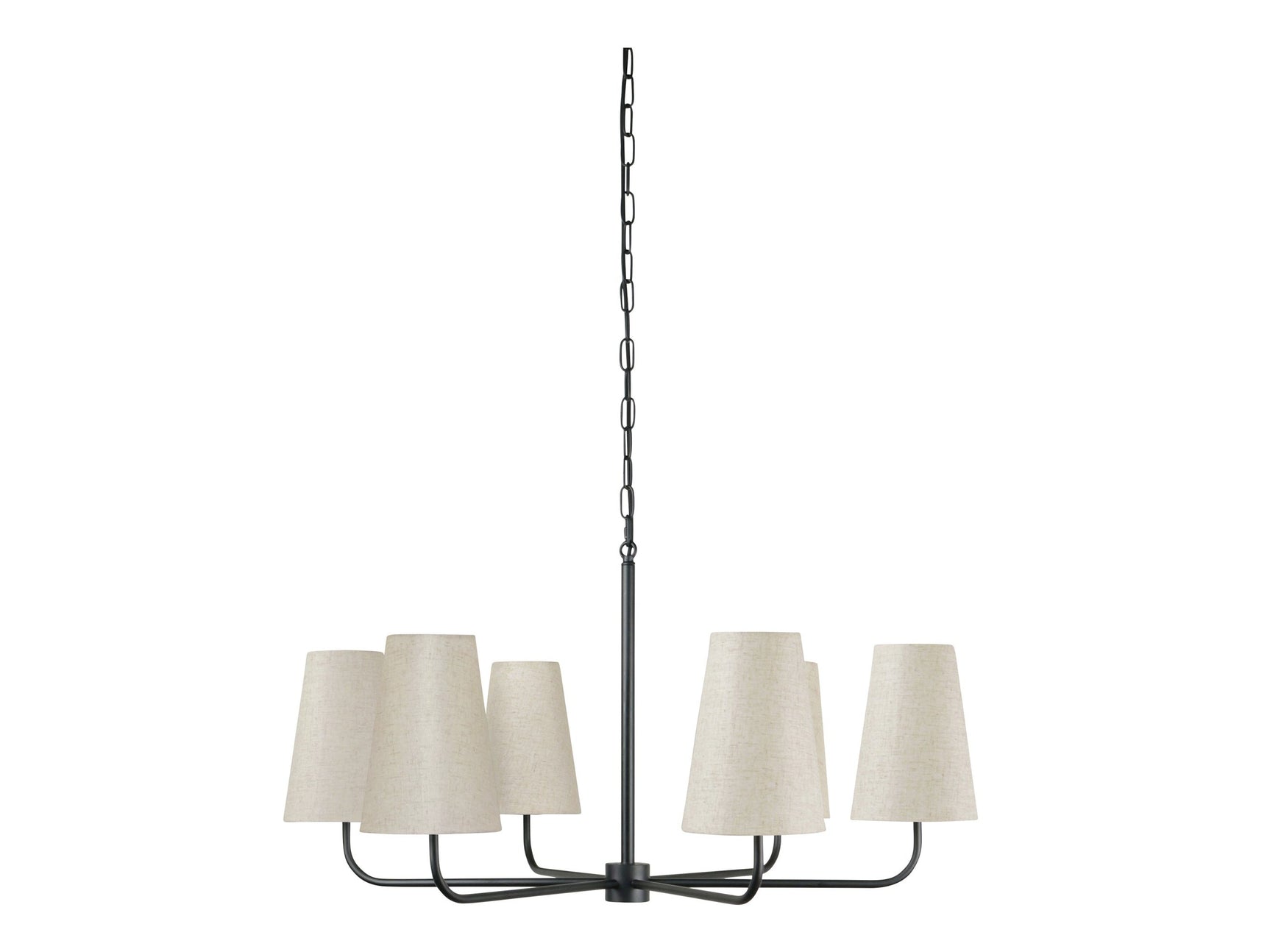 Mathis Linen/Black Chandelier - Ornate Home