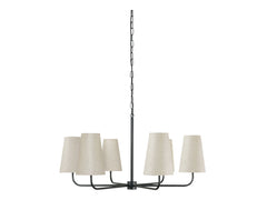 Mathis Linen/Black Chandelier - Ornate Home